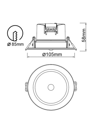 YUCATAN * EMPOTRABLE BLANCO LED IP54 - 8W - CCT - PIR SENSOR
